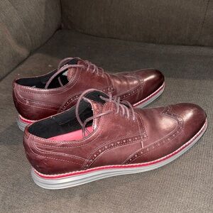Cole Haan Men's Original Grand Wingtip Burgundy Leather Oxfords